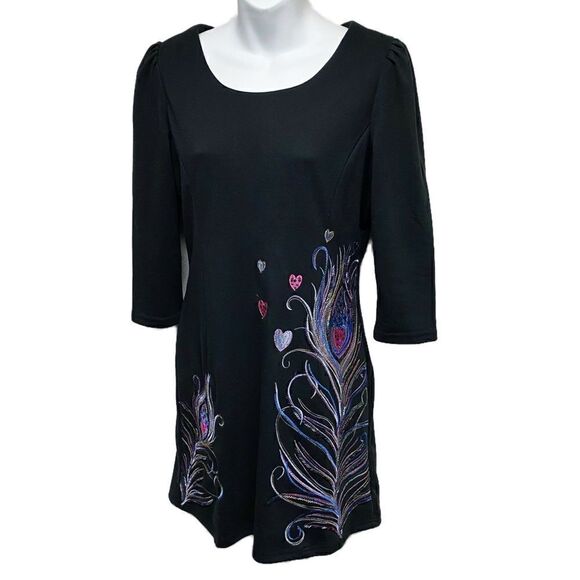 Peacock Feather embroidered and sequined dress - Picture 1 of 6